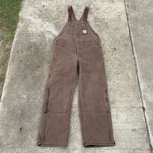 Vintage Carhartt Overalls Bib Mens Size 40x31 Chestnut Double Knee Insulated USA